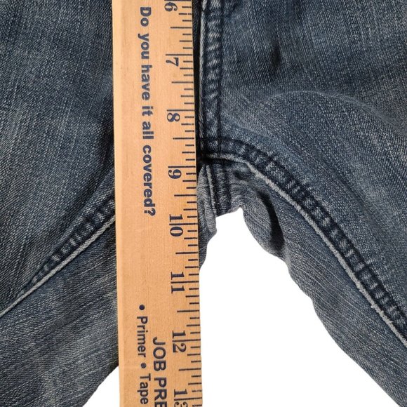 Almost Famous Jeans Women Size 3 Blue Cotton Denim Button Fly 25x30 Distressed - Picture 10 of 12